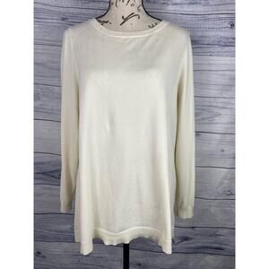 Susan Graver Essentials Sweater Womens L Bateau Neck Long Sleeves A239807